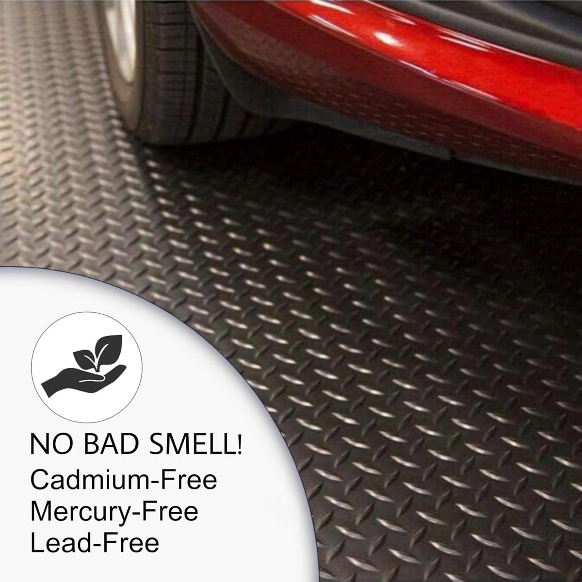 SEAL 6 x 15 Ft Premium Garage Floor Mat, Solid 2.8mm Thickened Black Commercial Grade Heavy Duty