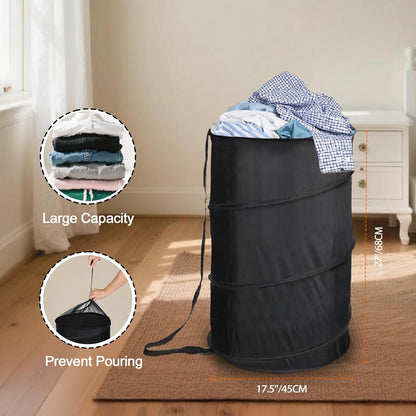 BATTOO Extra Large 107L Strong Laundry Hamper 17.5" x 27" Collapsible Laundry Baskets with Long
