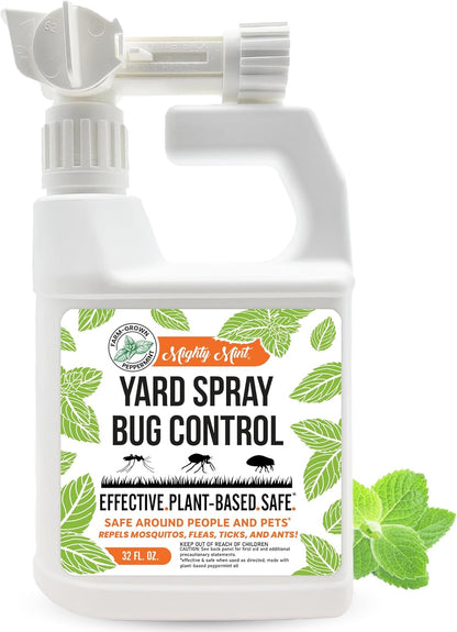 Mighty Mint Peppermint Oil Lawn & Yard Bug Control Spray – Natural Outdoor Pest Repellent for