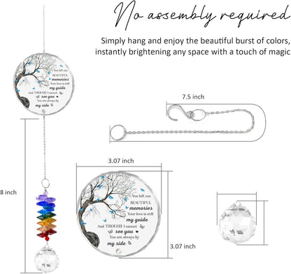 Memorial Suncatcher - Sympathy Gift for Loss of Loved One - Crystal Rainbow Maker - Bereavement