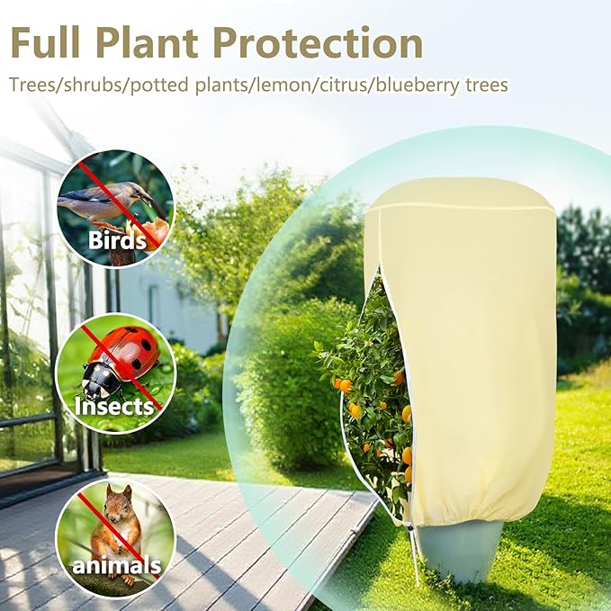 2 Pack Rounded Top Plant Covers Freeze Protection for Winter, Plant Covers for Winter, 47" X 72"
