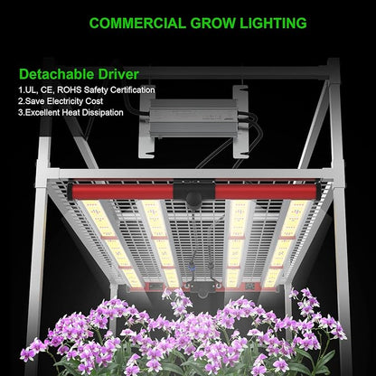 AGLEX 420W Full Spectrum LED Grow Light with UV & IR, 1360 LEDs, Dimmable Daisy Chain, High PPFD