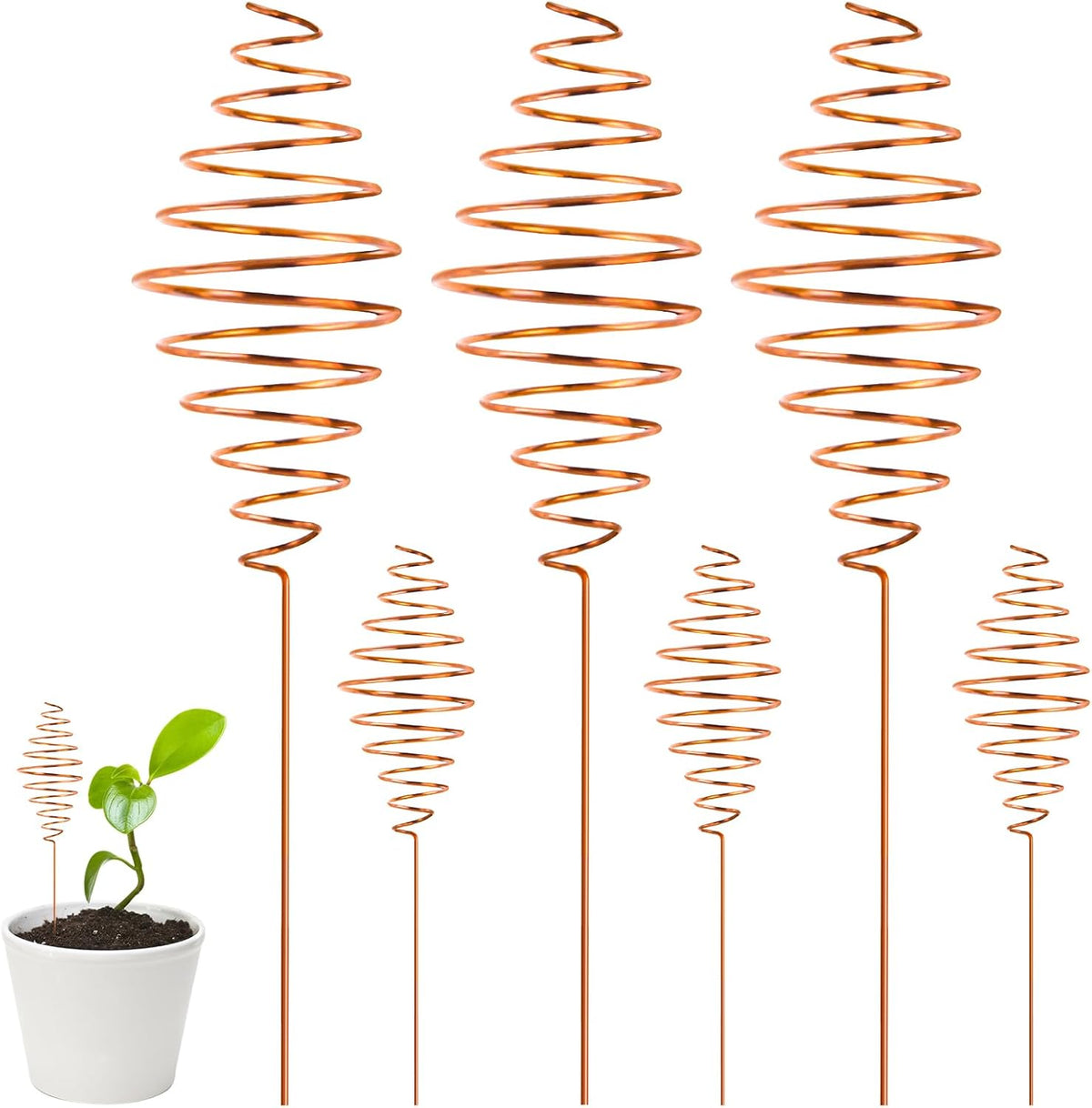 NACHLYNN 6 Pack Electroculture Plant Stakes Pure Long Copper Garden Stakes Soft Copper Electro