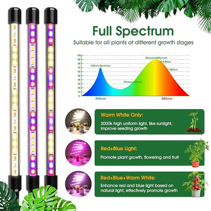 Wolezek Grow Lights for Indoor Plants, 2 Pack Full Spectrum Plant Light with Adjustable Stand