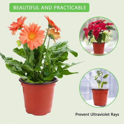 Augshy 220 Pcs 4 Inch Plastic Plant Nursery Pots Seed Starting Pots Containers with 300 Labels for