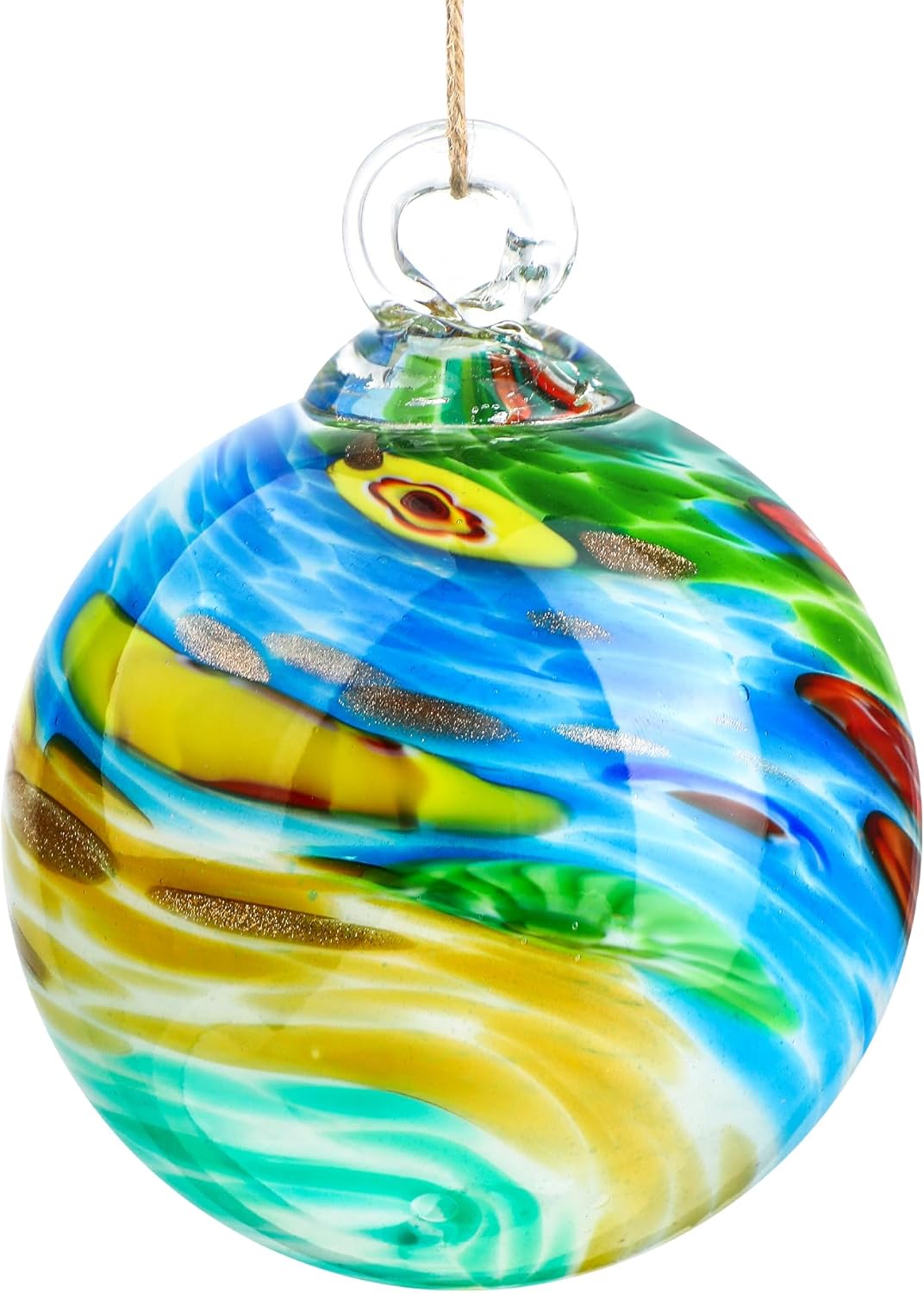 QFkris 4" Blown Glass Christmas Ornaments Ball for Christmas Tree, Hand Blown Glass Ornaments