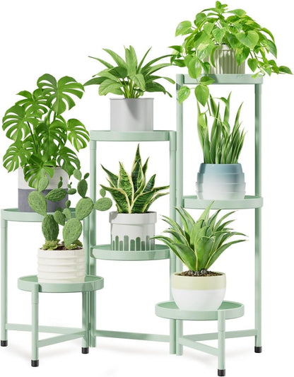 iDavosic.ly 7 Tier Large Plant Stand Indoor, 10 Inch Wide Tall Corner Metal Plant Stands Outdoor