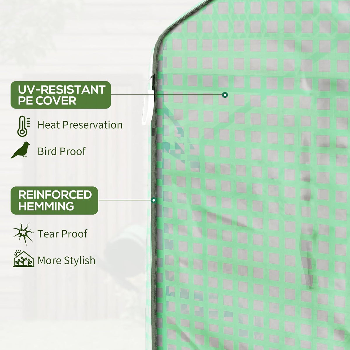 Outsunny 4.6' x 4.7' Portable Greenhouse, Water/UV Resistant Walk-in Small Outdoor Green House with