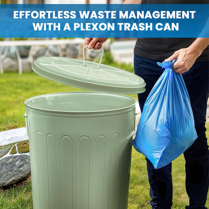 Plexon Large Metal Trash Can with Lid 20 Gallon, Decorative Outdoor Trash Can Heavy Duty Galvanized