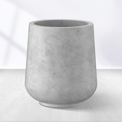 Kante 15.3" Dia Round Concrete Planter, Outdoor Indoor Large Plant Pots Containers with Drainage