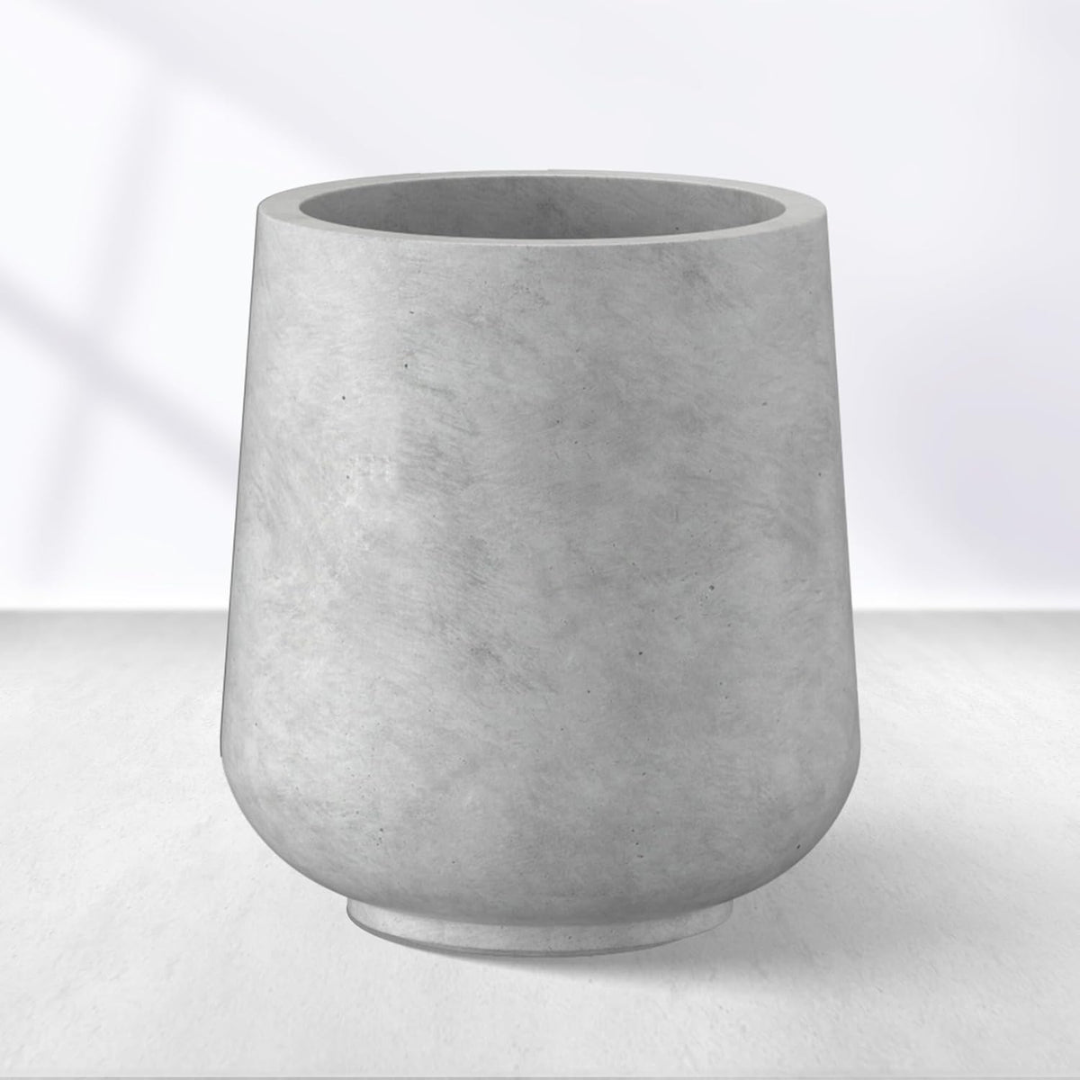 Kante 11.6" Dia Round Concrete Planter, Outdoor Indoor Large Plant Pots Containers with Drainage