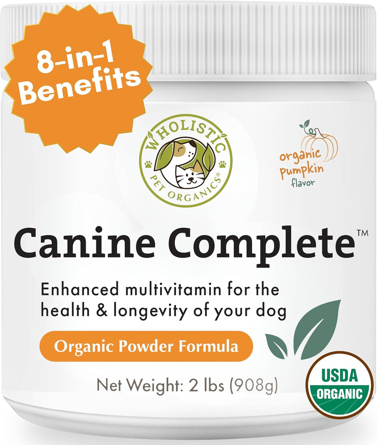 Wholistic Pet Organics Canine Complete - Dog Multivitamin Powder - 2 Lb - Daily Dog Vitamins and