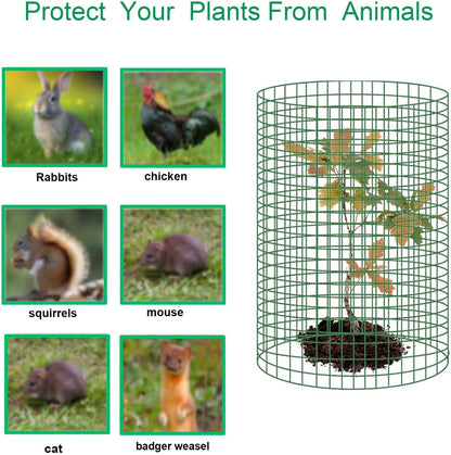 6 PCS Plant Protectors from Animals,14" H X 13" D Metal Mesh Plant Cage Covers with Garden Plant
