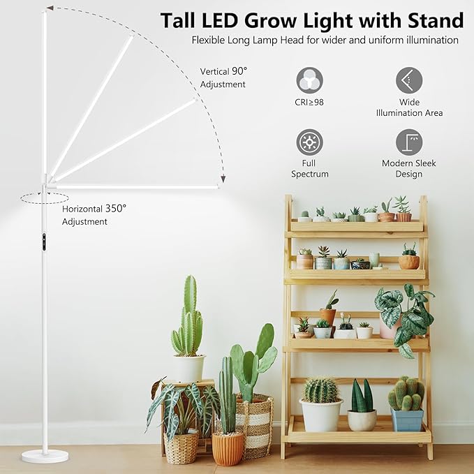 STERREN Grow Lights Stand for Indoor Plants, Full Spectrum Plant Floor Lamp for Indoor Growing, 22W