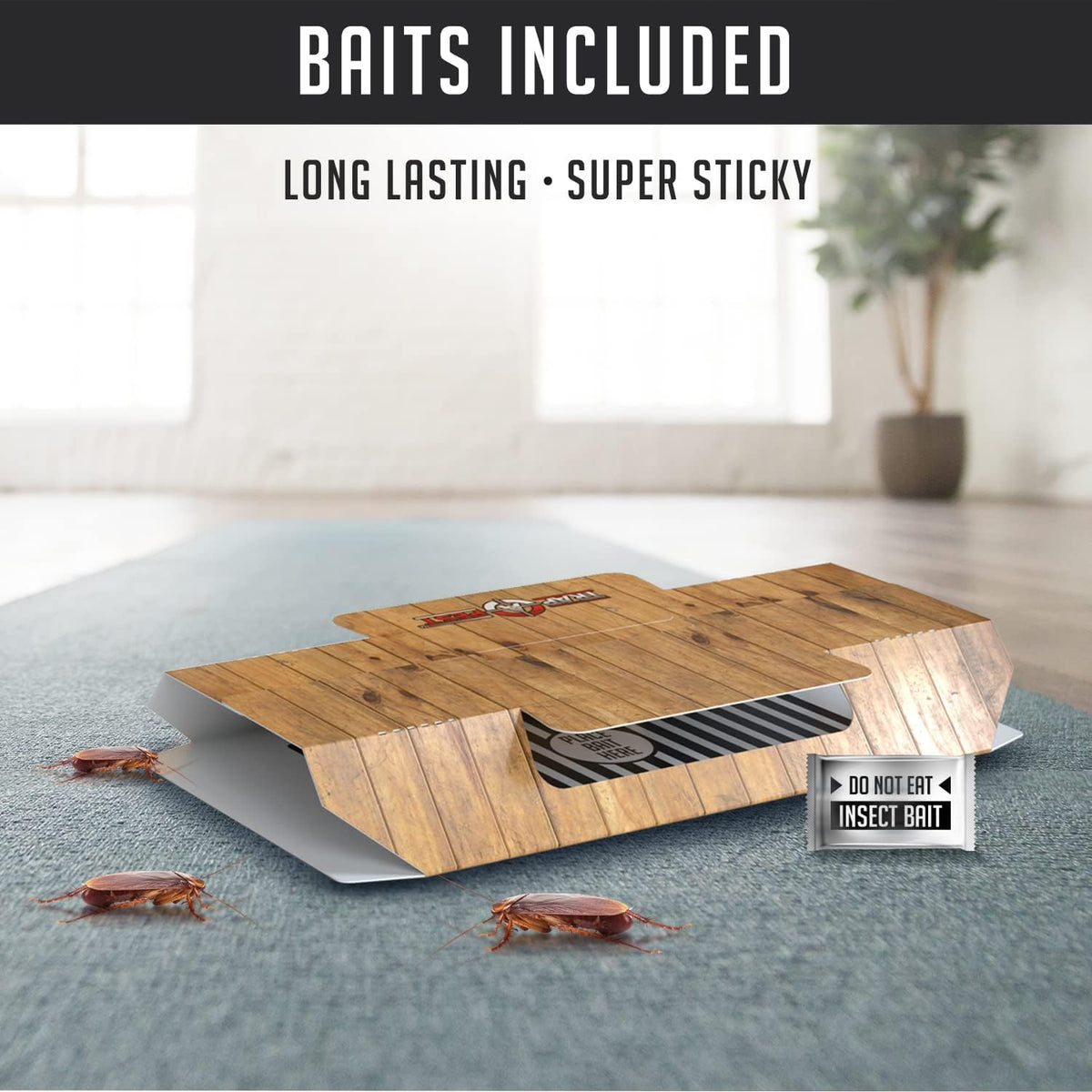 Roach Traps Indoor Sticky (36 Pack) - Glue Traps for Roaches Bug Traps with Roach Bait Traps - Long