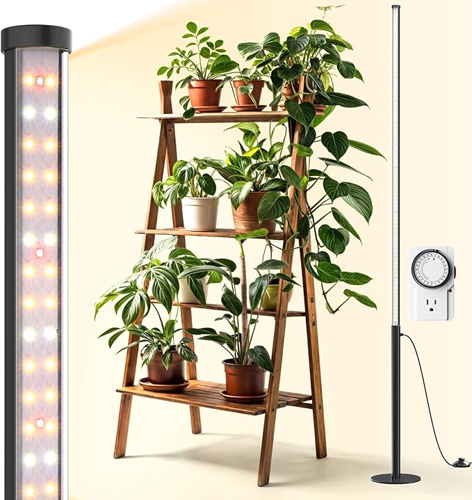 Barrina T10 Pro Standing Grow Light with Timer, 42W, 169 LEDs, Full Spectrum Vertical Grow Light