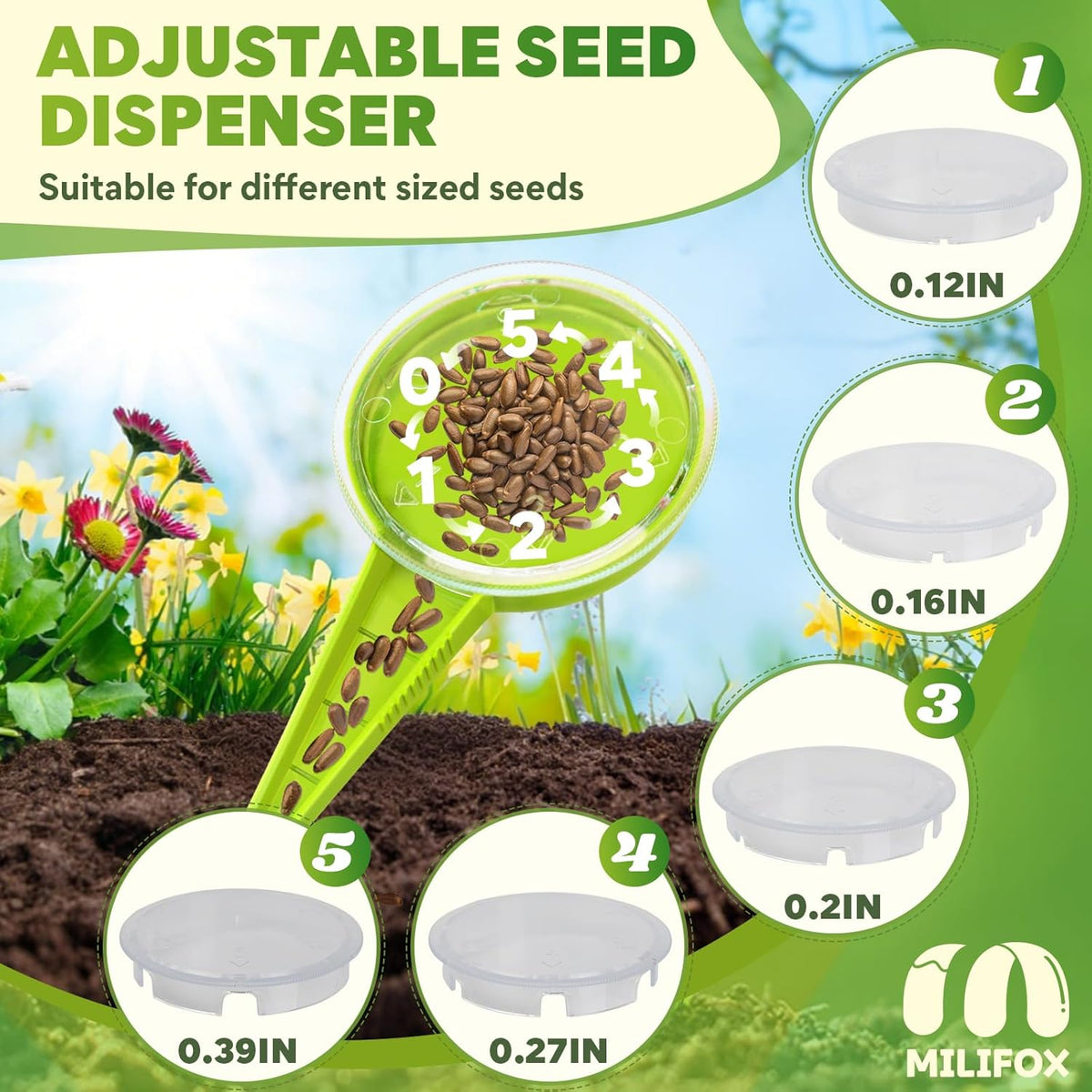 Seed Planter Tool, 6.9" Dibber Garden Tool, Plastic Dibbler Tools for Planting, Seed Dispenser