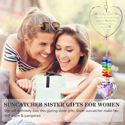 Sister Gifts, Crystal Suncatcher Gifts for Sister Birthday, Sisters Gifts from Sister, Unique Gifts