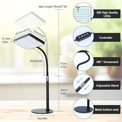 Tabletop Grow Light, Orchbloom Grow Lights for Indoor Plants 25W, Natural Sunlight Full Spectrum