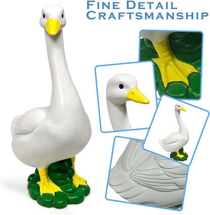 Porch Goose Statue Wear Clothing Outfit-20"High Large Garden Goose Decor Wear Birthday Clothes, Big