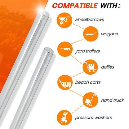 AR-PRO (2-Pack) 5/8” x 36” Zinc Plated Steel Rods Designed for Use as an Axle Shaft on Hand Trucks