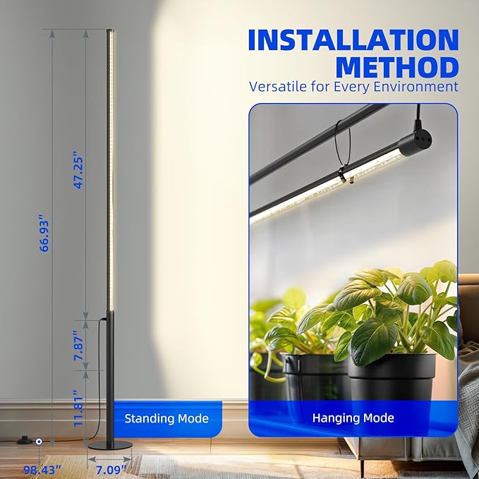 Barrina T10 Pro Standing Grow Light with Timer, 42W, 169 LEDs, Full Spectrum Vertical Grow Light