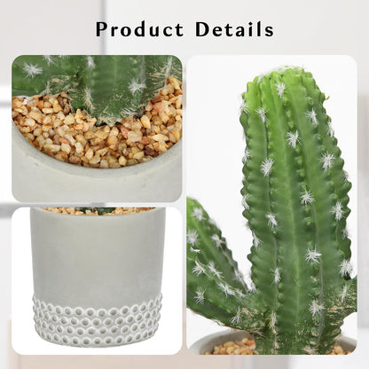 DILATATA 13' Small Fake Cactus Plant Potted 'San Pedro Cactus' Faux Cacti for Home Garden Office