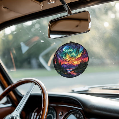 Northern Lights Aurora Acrylic Suncatcher Stained Glass Effect Window Car Hanging Christmas