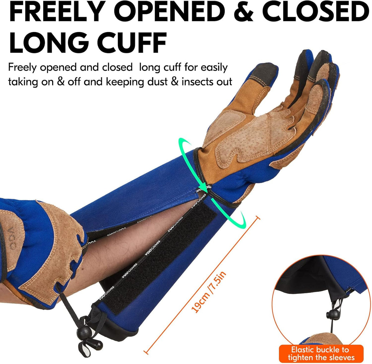 Vgo... Gardening Gloves Unisex,Safety Work Gloves,Long Sleeves Gauntlet,Puncture