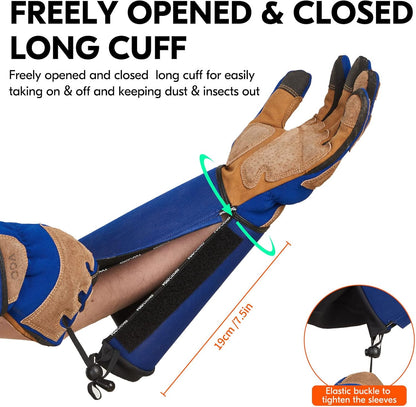Vgo... Gardening Gloves Unisex,Safety Work Gloves,Long Sleeves Gauntlet,Puncture