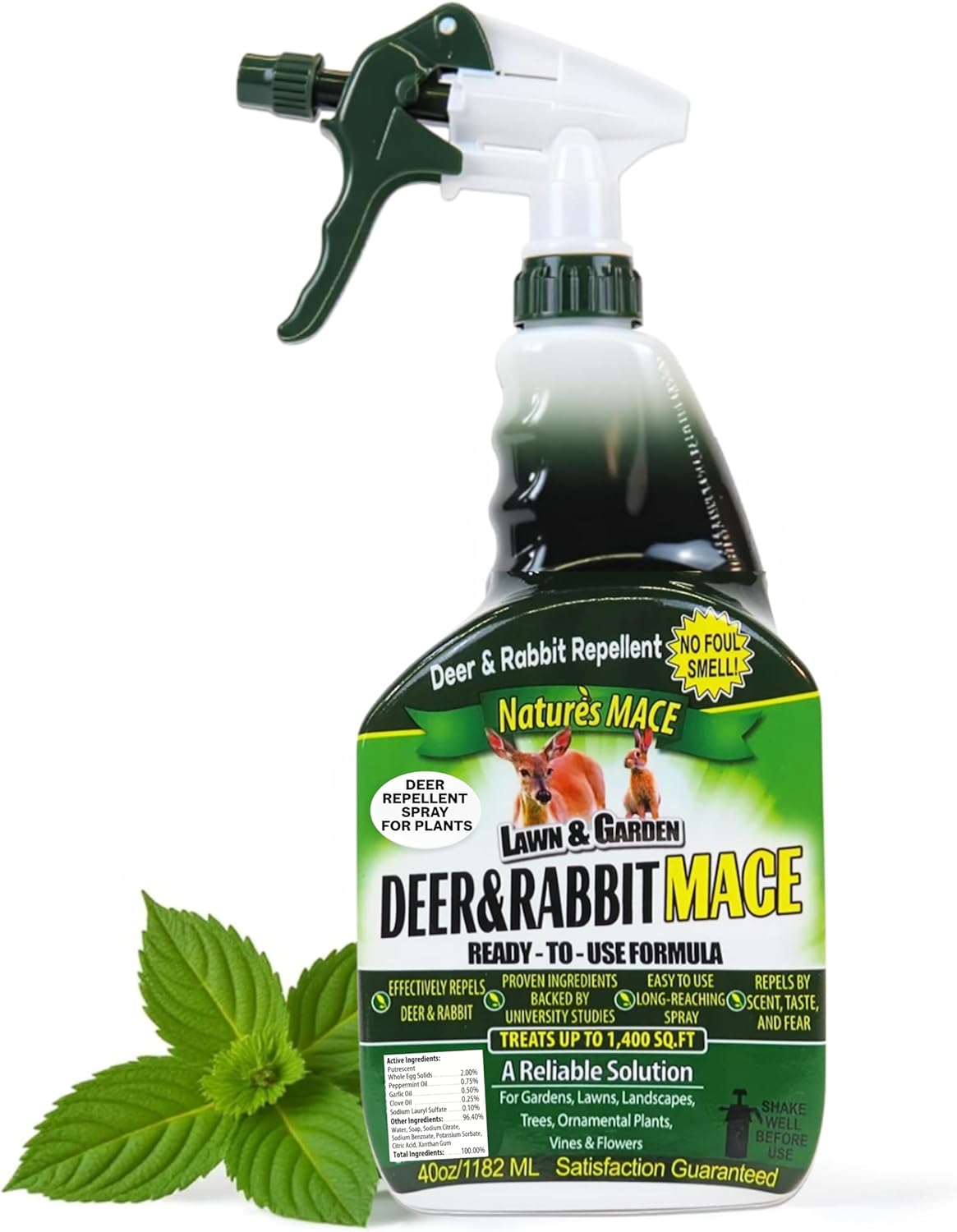 Nature’s Mace Deer and Rabbit MACE, Deer Repellent Spray For Plants, 40oz Ready-To-Use, Deer