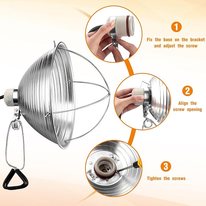 Macarrie 12 Pack 10.5 Inch Clamp Lamp Light with Aluminum Reflector, 6ft SPT-2 18awg Cord and