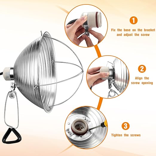 Macarrie 8 Pack Clamp Lamp Light with Aluminum Reflector, 6ft SPT-2 18awg Cord and Adjustable Stand