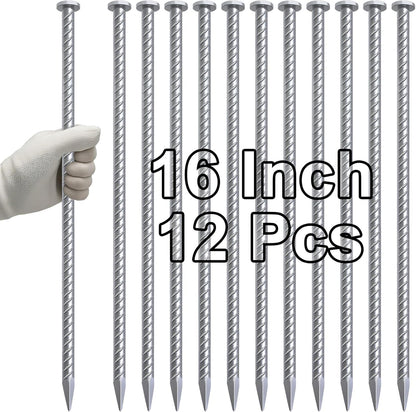 VVOKGO 16 Inch Rebar Stakes Metal Asphalt Anchoring Spikes Ground (12pcs), 1/2 Inch Diameter