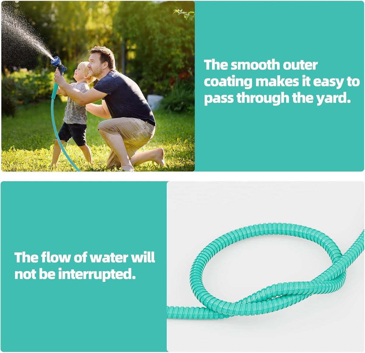 SPECILITE 75ft 304 Stainless Steel Garden Hose Metal, Heavy Duty Water Pipe with Nozzles for Yard