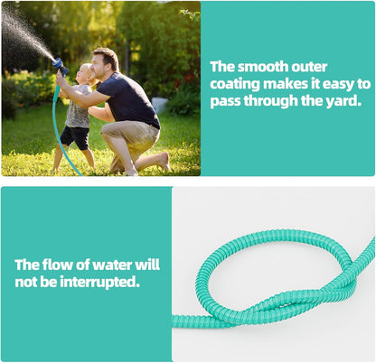 SPECILITE 75ft 304 Stainless Steel Garden Hose Metal, Heavy Duty Water Pipe with Nozzles for Yard