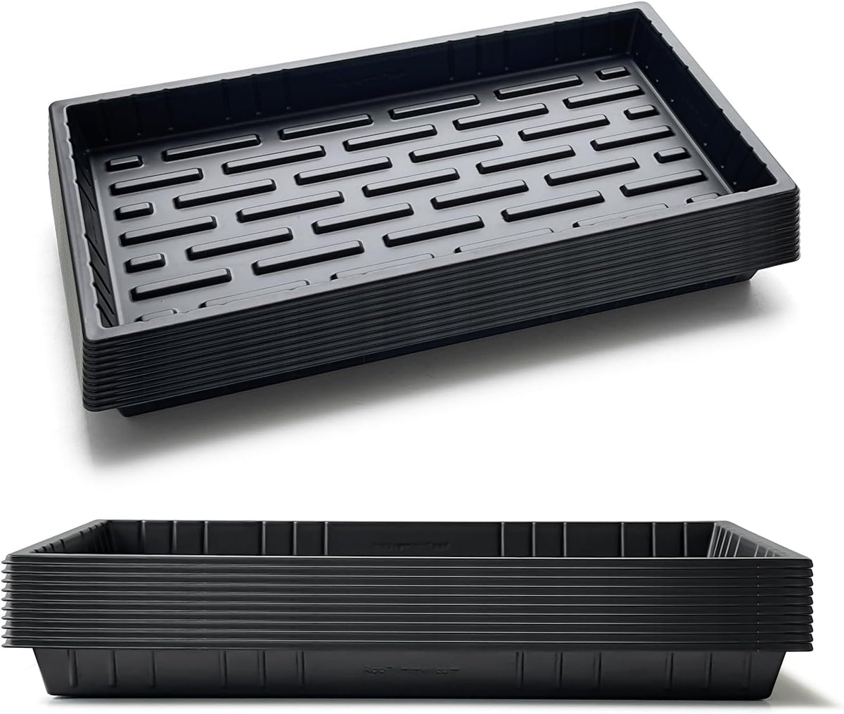 20 Pack Shallow 1020 Trays No Holes, Heavy Duty Reusable Seed Starter Flat Seedling Tray for 72/128