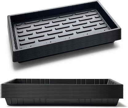 20 Pack Shallow 1020 Trays No Holes, Heavy Duty Reusable Seed Starter Flat Seedling Tray for 72/128
