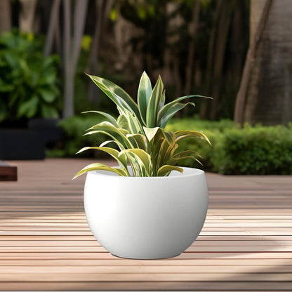 Kante 15.7" Dia Round Concrete Planter, Outdoor/Indoor Large Bowl Plant Pots with Drainage Hole and