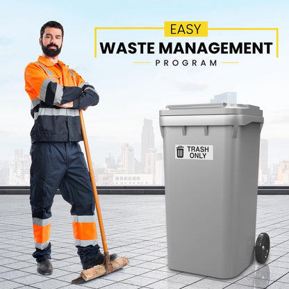 Trash Only Sticker for Trash Can, Garbage Can - 3-5 Year Indoor/Outdoor Rated - Heavy Duty, Weather