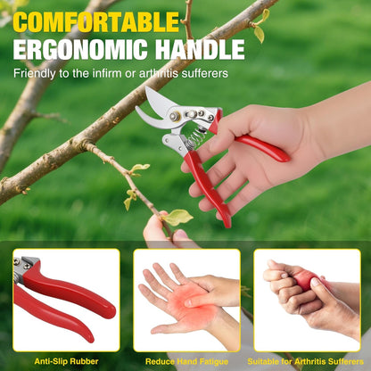 Yesker Pruning Shears Garden Shears 8.6" Professional Bypass Garden Scissors Yard Clippers with