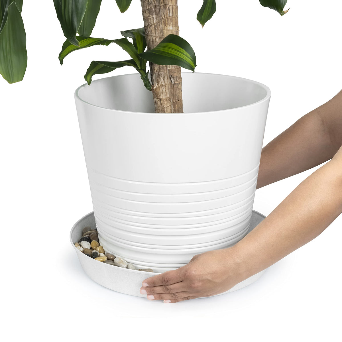 Austin Planter 18in (16.3in Base) White Granite Case of 2