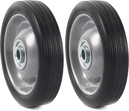 AR-PRO (2-Pack) 5" x 1.2" Flat Free Solid Rubber Wheel Assemblies - Replacement Hand Truck Wheels