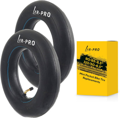(2-Pack) Replacement Front or Rear Inner Tubes for 90/65-6.5” and 110/50-6.5” Mini Pocket Bike