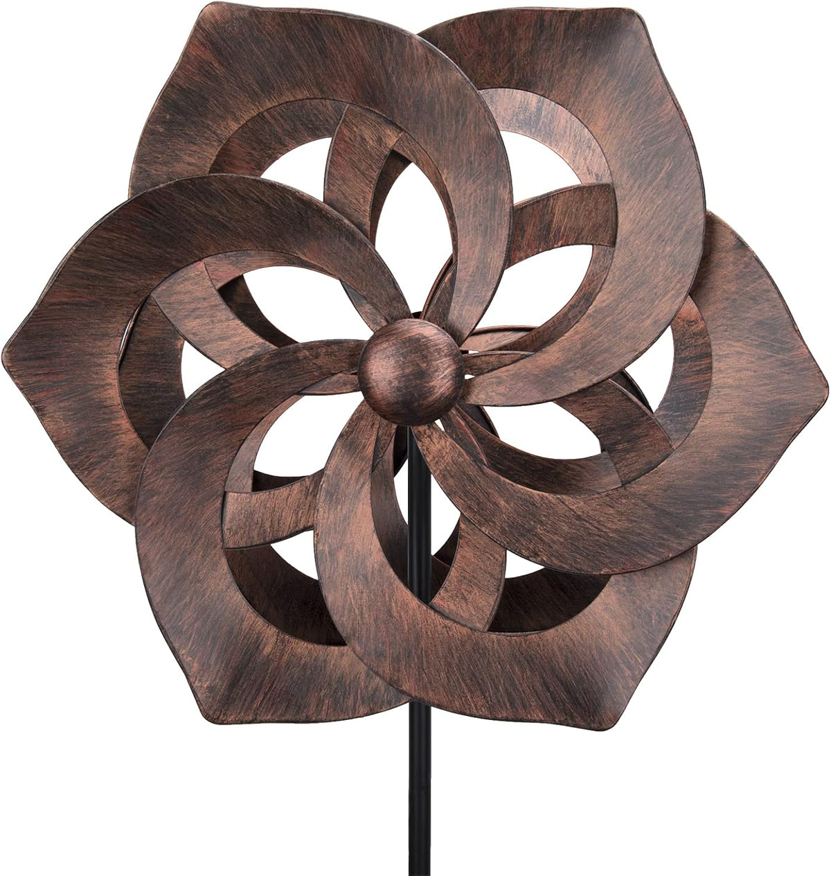 WONDER GARDEN Wind Spinner - Wind Spinners Outdoor, Outdoor Metal Windmills, 4.4 Ft Retro Brown