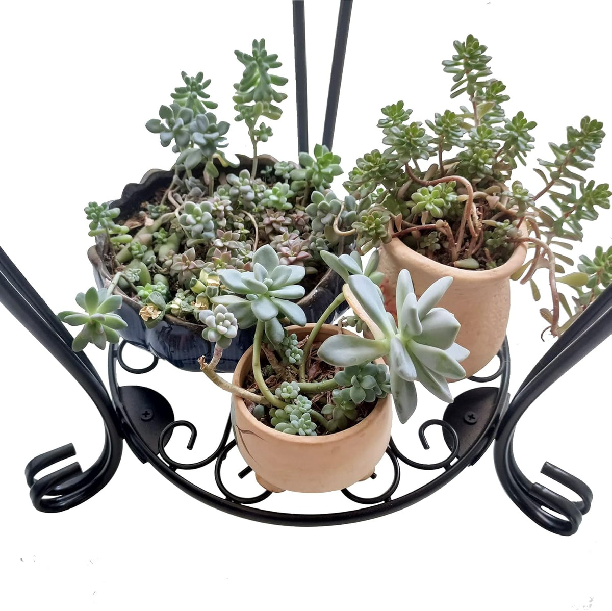 CASIMR 2-Pack Plant Stand, 2 Tier 19.2 inch Tall Metal Potted Holder Rack,Indoor Outdoor Multiple