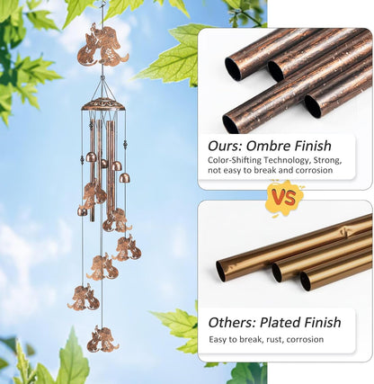 Cat Dog Wind Chimes for Outside,Gardening Gifts for cat Dog Lover，Women，Men，Mom，Birthday Party
