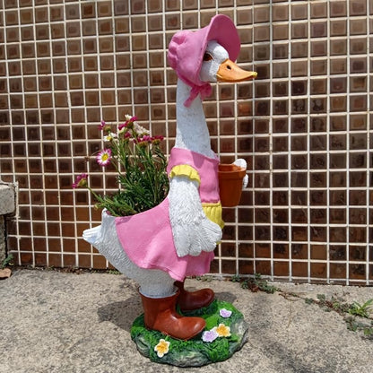 Couple Duck Garden Statue Duck Succulent Plant Flowerpot Goose Flowerpot Indoor and Outdoor Art