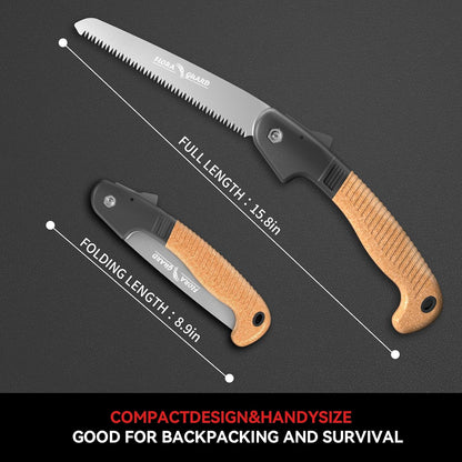 FLORA GUARD 7.7-Inch Folding Hand Saw, Camping/Pruning Saw with Rugged Professional Folding Razor