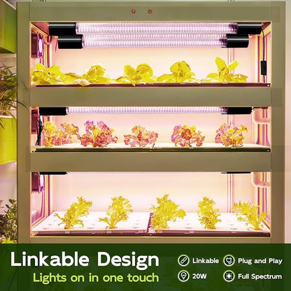 Hlite 16inch 2 Pack LED Grow Lights - Linkable Grow Lights for Indoor Plants, Full Spectrum Plant